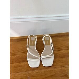 Dolce Vita White Square Toe Block Heel Strappy Sandals Women's‎ Shoes